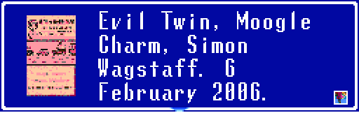 Poster for the February 6th, 2006 show. Evil Tiwn, Moogle Charm and Simon Wagstaff